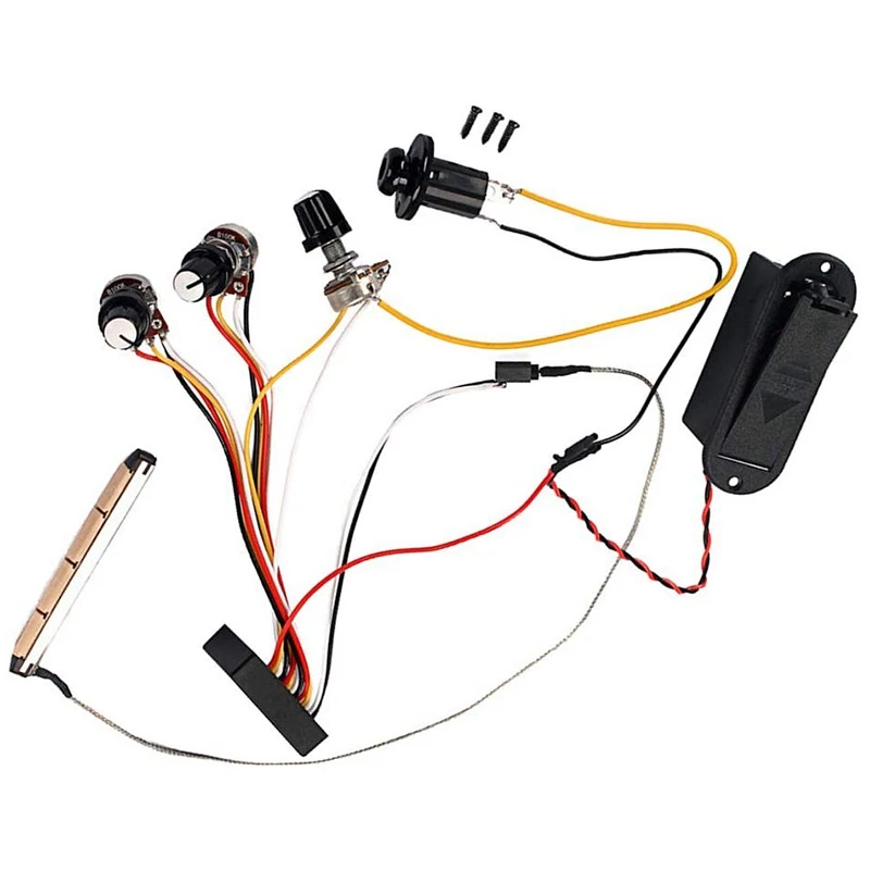 Guitar Pickup Preamp Active Amplifier Treble and Volume Control for Acoustic Bass Electrical Ukulele | Спорт и развлечения