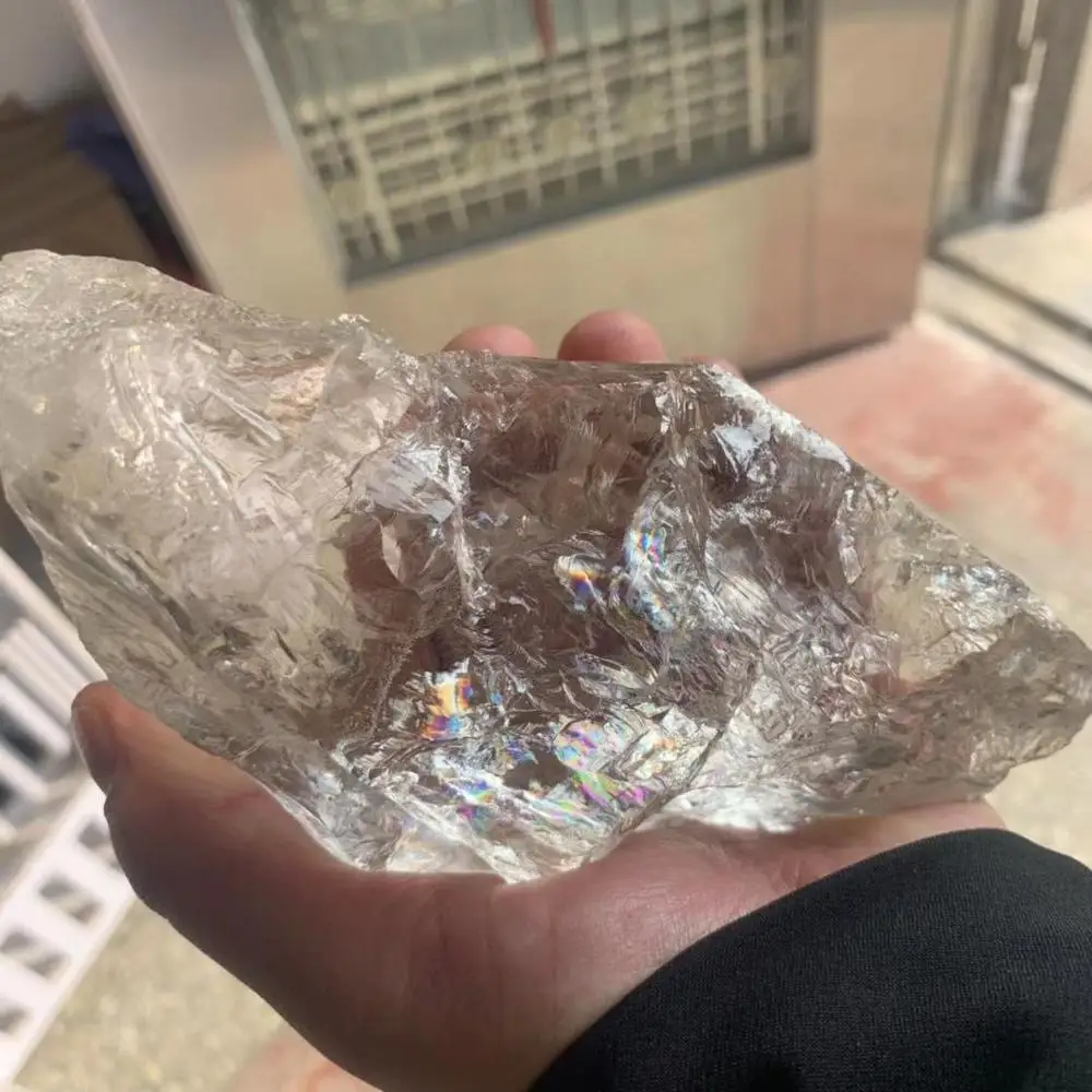 Радужные необработанные прозрачные кварцевые кристаллы грубые натуральные