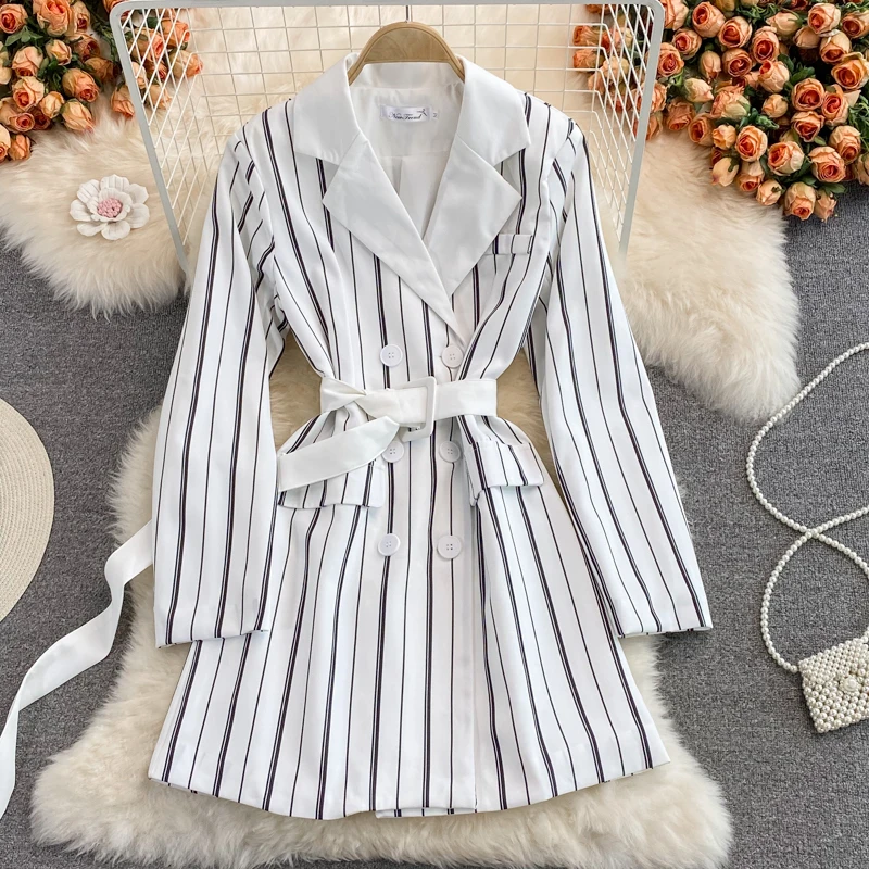 

Женское зимнее платье с отложным воротником, платье с длинным рукавом, ветрозащитное платье, двубортное платье в европейском стиле, Платье ...