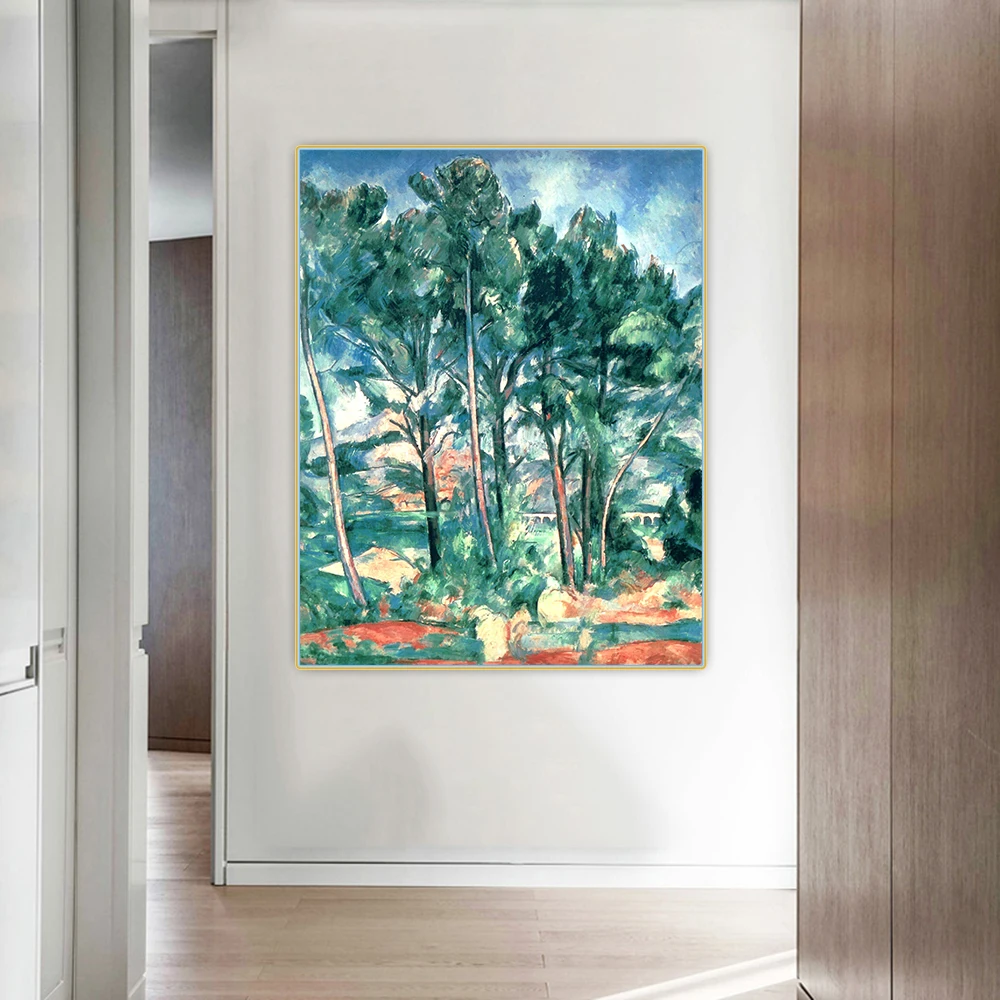 

Citon Paul Cezanneã€ŠAqueductã€‹Canvas Art Oil Painting Artwork Poster Picture Wall Background Decorations Home Living Room Decor