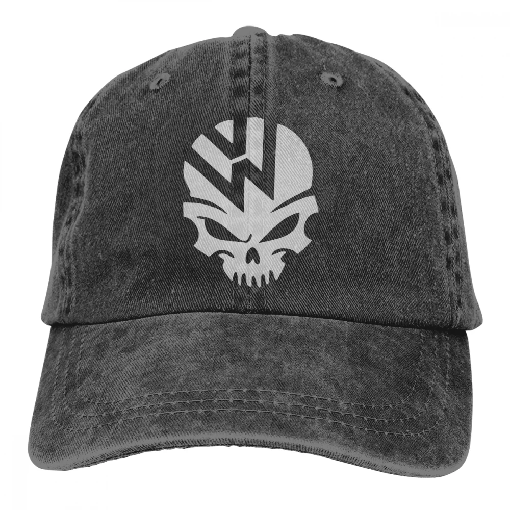 VW Skull Casquette черные унисекс Мужские Женские джинсовые бейсболка с ремешком кепки