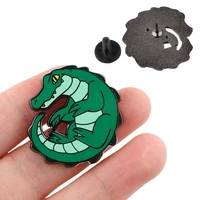yq740 loki crocodile hard enamel pin cartoon animals brooch for clothes tie badge on backpack denim lapel pin jewelry accessory