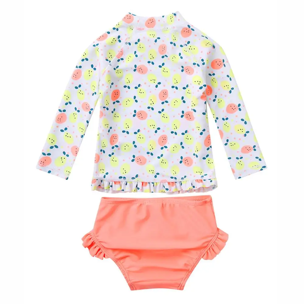 Танкини для девочек одежда плавания с длинными рукавами милый купальник принтом