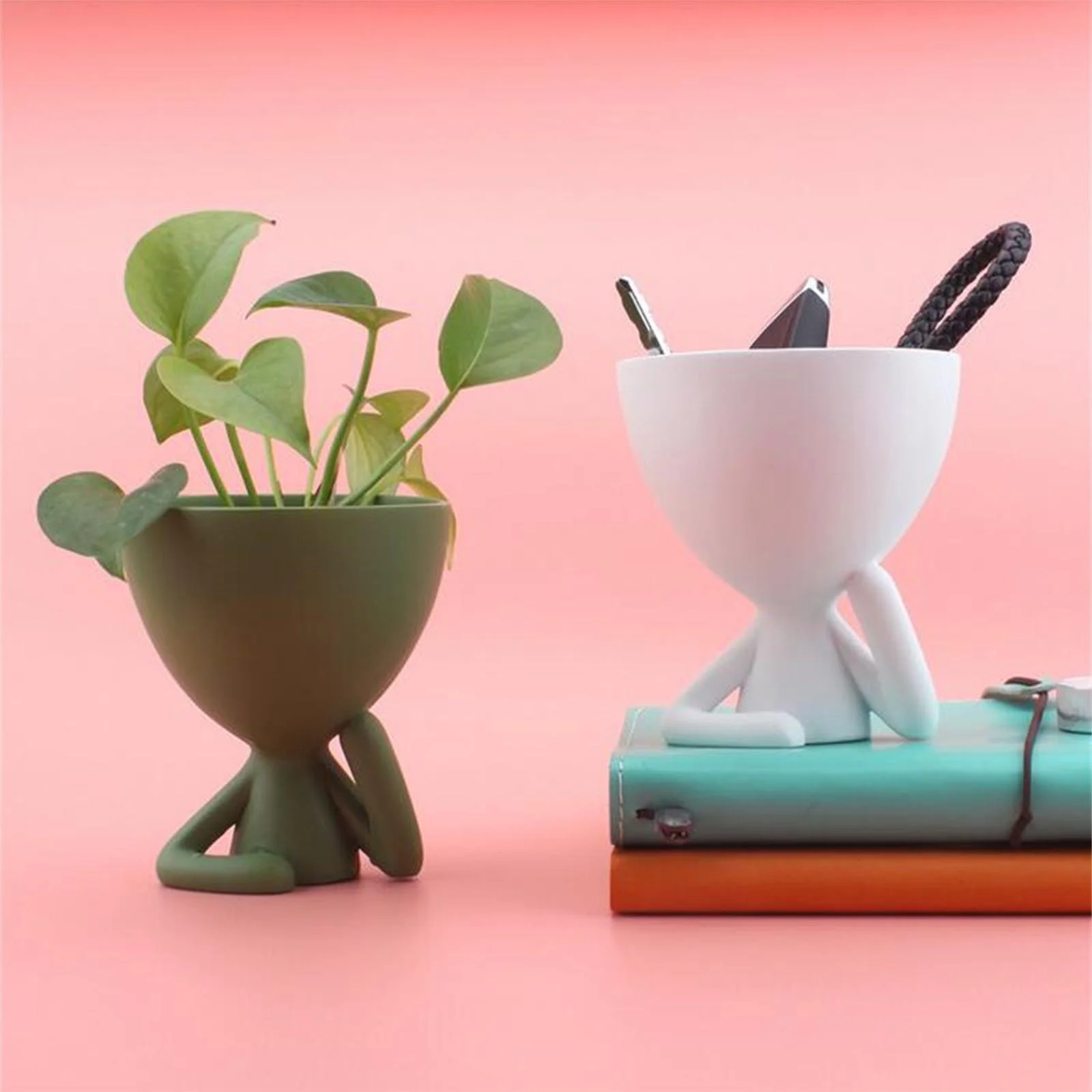 Современный керамический горшок для суккулентов креативный человеческий