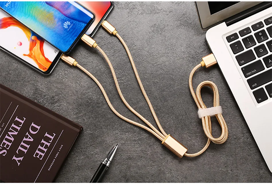 3 в 1 USB кабель для iPhone X Быстрая зарядка микро кабель для samsung type C кабель синхронизации данных для huawei Xiaomi телефон зарядное устройство Шнур