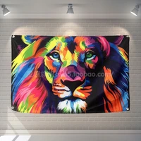 pop art lion rock band poster canvas painting wall sticker tapestry hanging cloth banner music banquet bar cafe home decor
