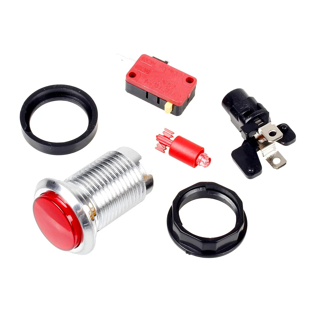 10x хром светодиодный загорающаяся пуговицы с 4 8 мм Интерфейс микропереключатель