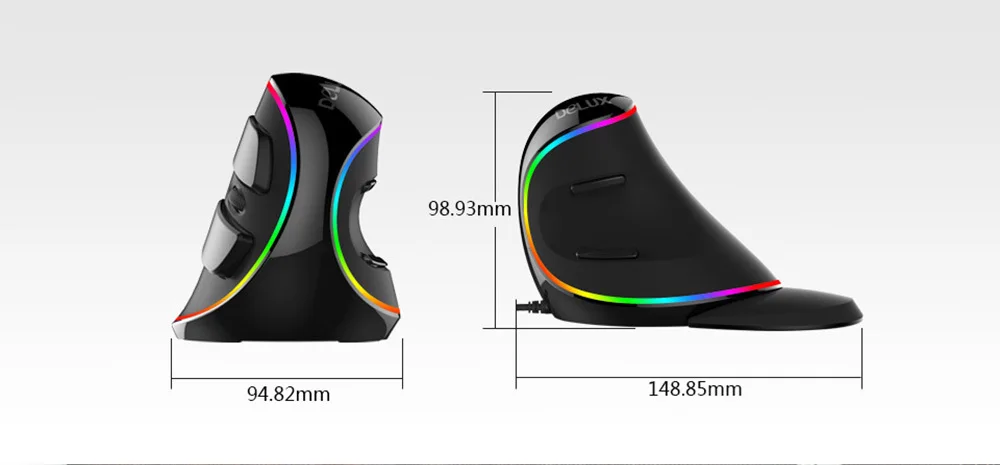 Delux M618 Plus, проводная, эргономичная, вертикальная мышь, беспроводная, 6 кнопок, RGB, игровая мышь, геймер, 4000 dpi, Оптические Компьютерные Мыши для ПК