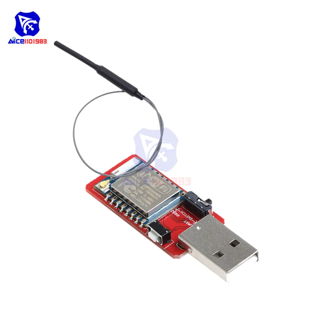 Diymore ESP8266 ESP 07 Wi Fi беспроводной модуль USB для TTL CH340G макетная плата 2 4 ГГц 3dBi IPEX