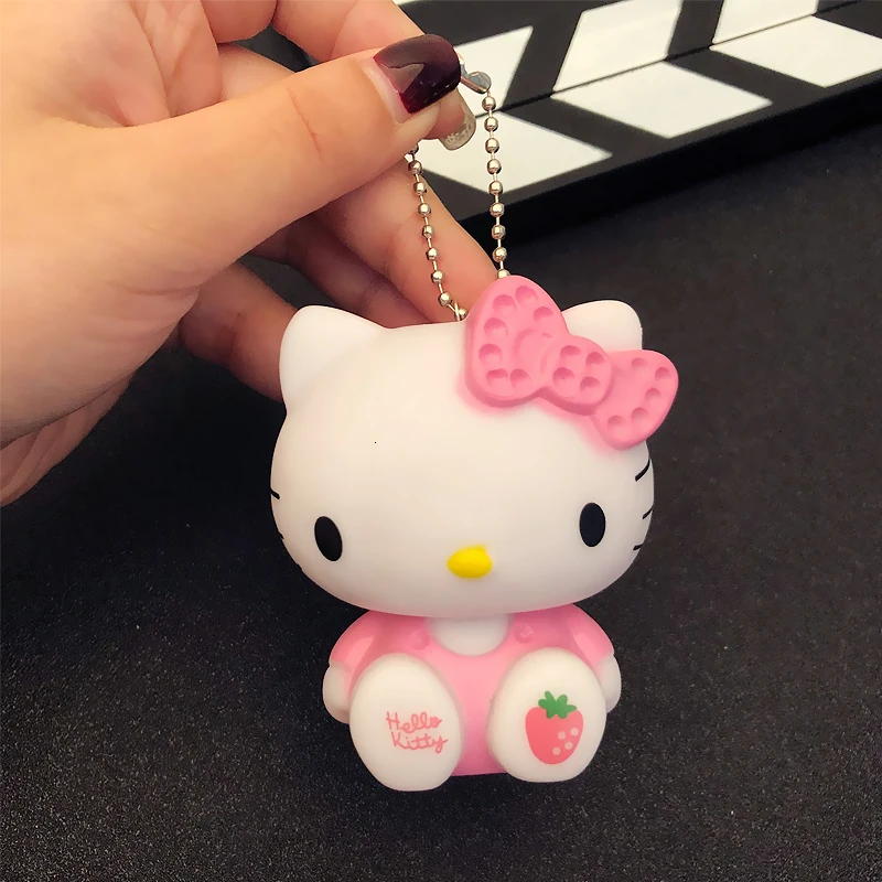 Синий Hello kitty аниме брелок кулон висячий мультфильм автомобиль дисплей сумки на плечо для женщин помпон мех Висячие куклы - Цвет: Синий