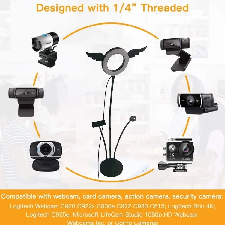 Дешевые маленькие перезаряжаемые 5-дюймовый RGB led телефон USB фотография selfie ring