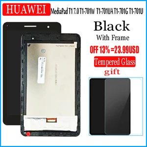 Дисплейный модуль в сборе для HUAWEI MediaPad T1 7,0, T1-701W, 701UA, T1-701, T1-701UA, T1-701G, T1-701U, с сенсорным экраном