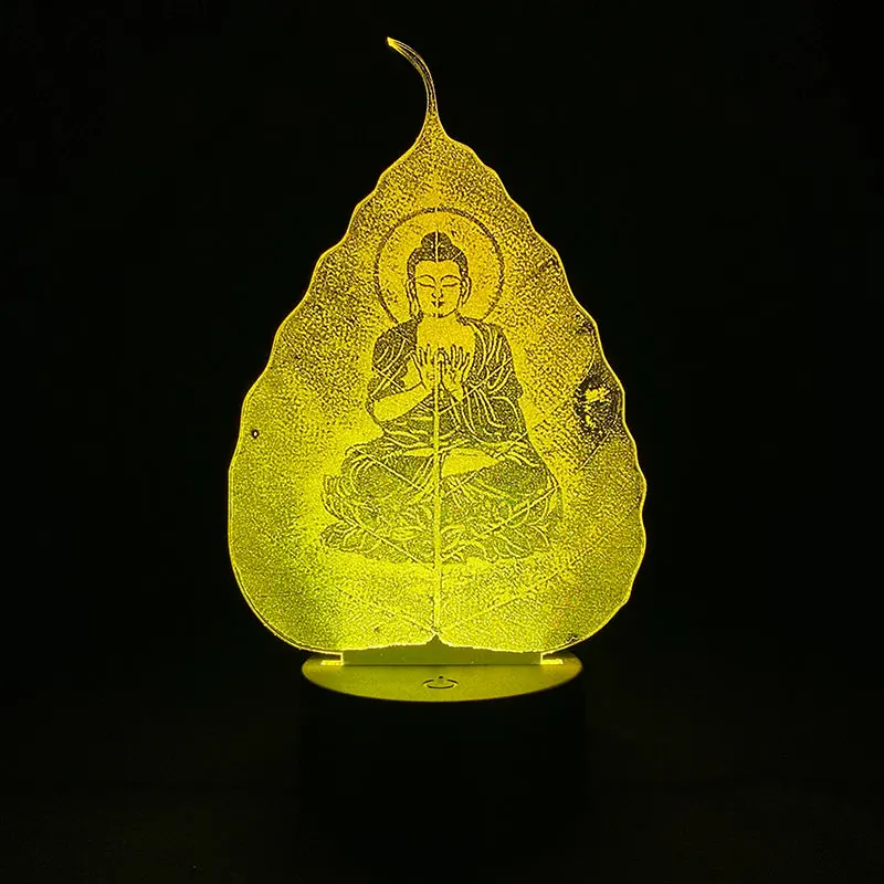 3D ночной Светильник СВЕТОДИОДНЫЙ Господь Будда Рисунок настольная лампа USB