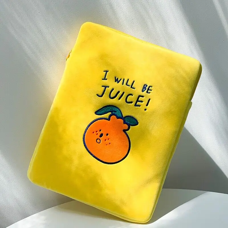 

Leuke Oranje Handtas 11 10.5 9.7 Inch Case Houder Korea Mode Ipad Liner Zakken Katoen Soft Travel Business opbergtas
