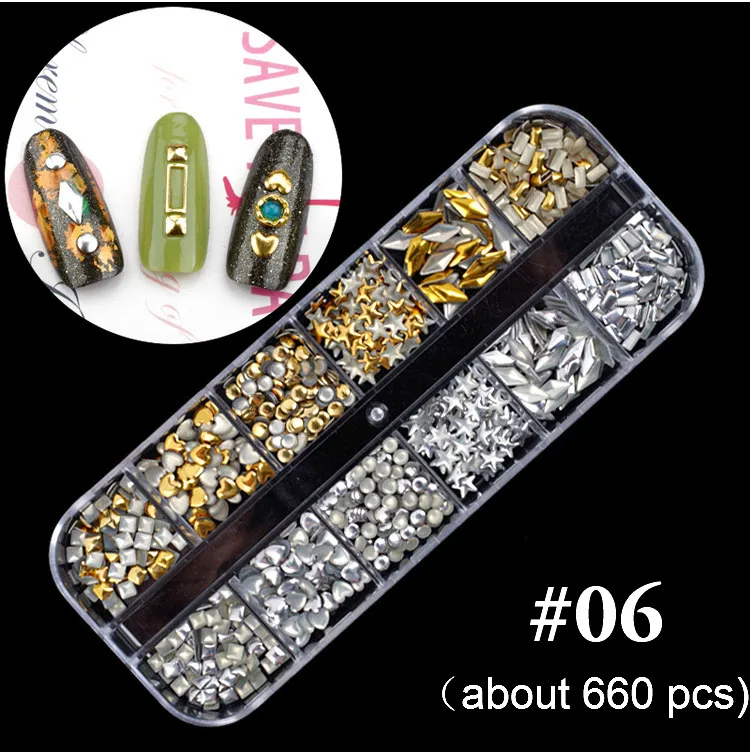 Mixed Colorful Rhinestones For Nails Crystal Stones Gems Manicure Accessories Studs 27 Models Diamonds 3D Nail Art Decorations