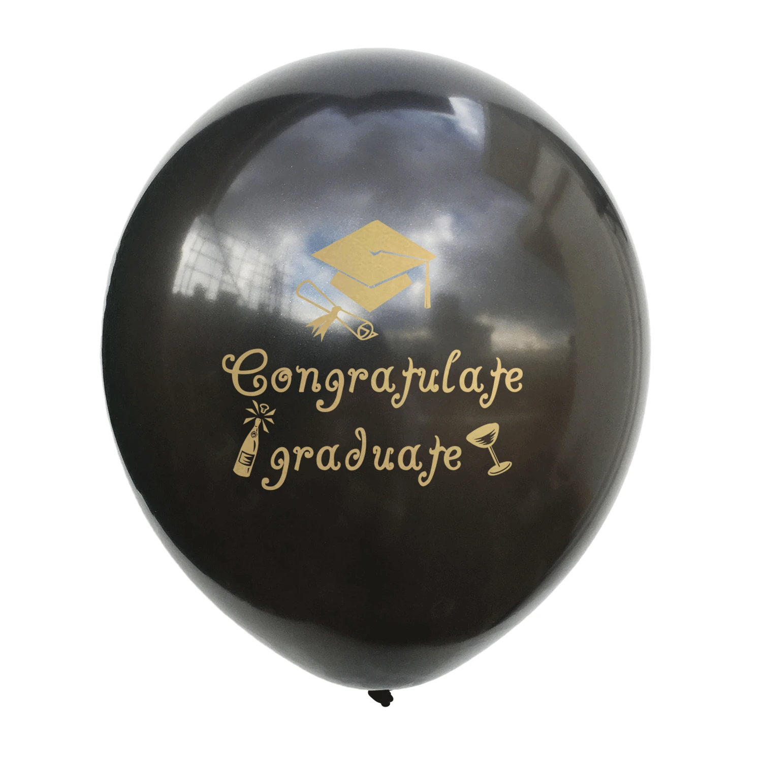 

1 Set of Gold and Black Latex Paper Graduation Balloons, Graduation Party Decoration 2021 Congratulations Ceremony Supplies