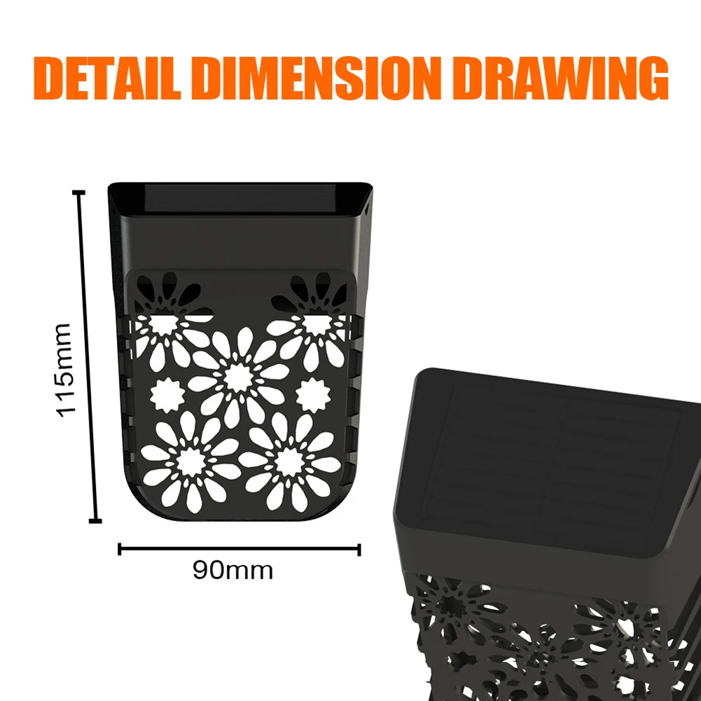 

4 PCS Wall Hollow-out Lamp LED Solar Wall Lamp Projection Waterproof Outdoor Wall Lighting For Garden Yard Porch Fence Pathway