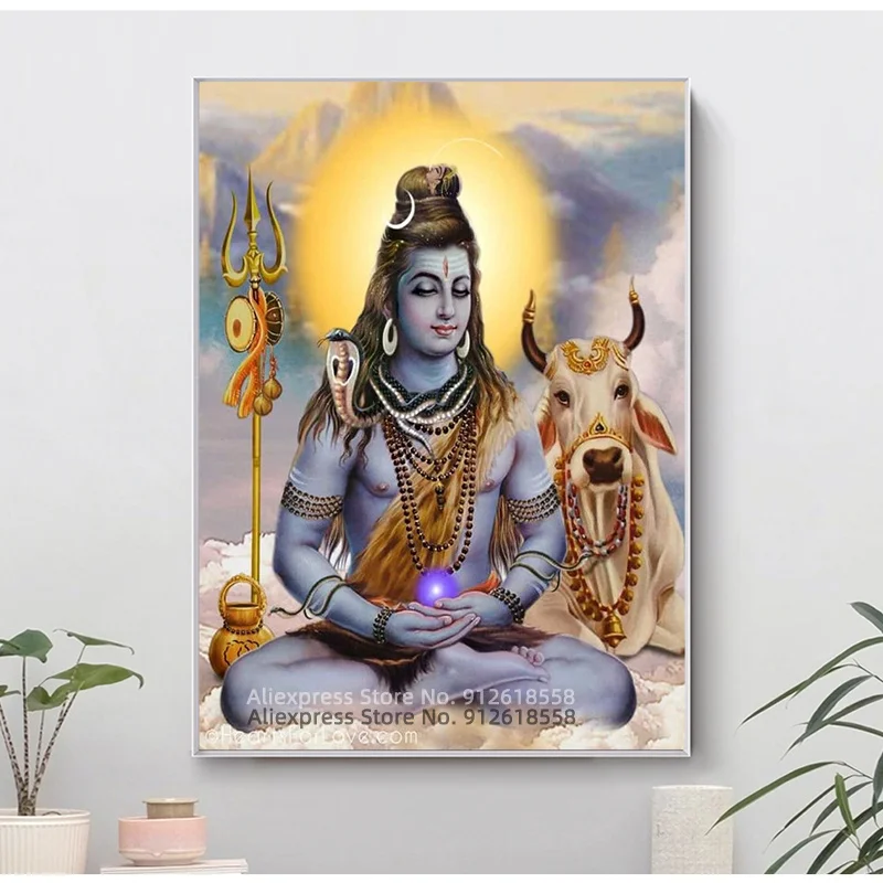Индийский Статуэтка Шива художественный плакат украшения для стен плакаты и