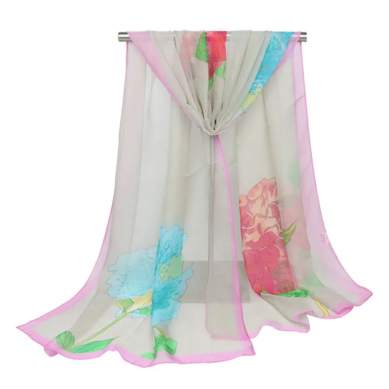 2020 новый цветок розы печать жоржет шифон шарф Шелковый квадратный хиджаб крутой