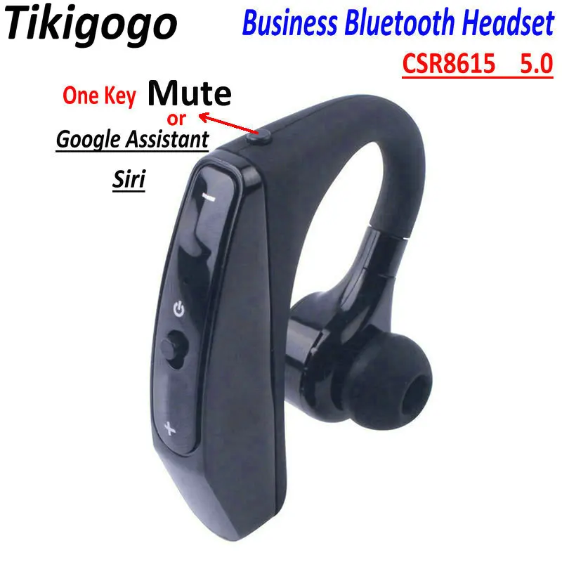 Бизнес Bluetooth гарнитура Tikigogo CSR8615 с одной кнопкой бесшумные наушники Google Assistant Siri 5 0