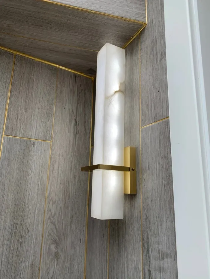 Мраморная настенная лампа новинка Китайский медный настенный светильник для