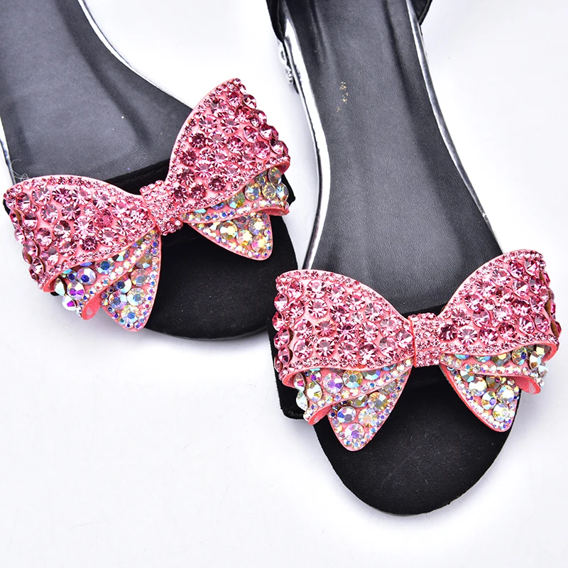 Высокое качество 1 шт. розовый кристалл AB Лук Стразы аппликация бабочки пакеты