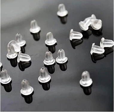 

Ciseng 200pcs/lot 4*3mm Soft Silicone Rubber Earring Back Stoppers for Stud Earrings DIY Earring Findings Bullet Tube Ear Plugs