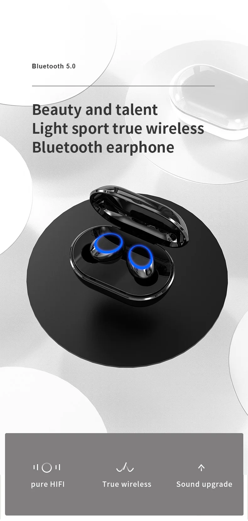 I10 TWS Bluetooth беспроводные наушники стерео объемное шумоподавление 2 шт. затычка для ушей Автоматическое Сопряжение подходит для Apple samsung