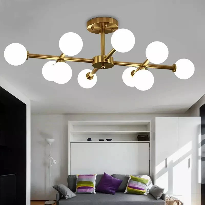 Скандинавская люстра освещение Magic Bean спальня светодиодное искусство ретро