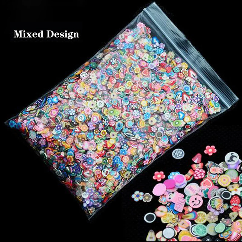 1 упаковка полимерная глина для украшения ногтей 3d украшение микс 5 мм цветы перо