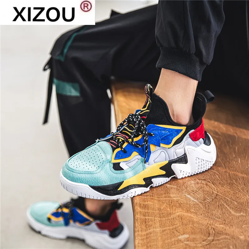 

XIZOU lace-up casual shoes walking shoes Tenis Feminino outdoor breathable sports shoes men's PU leather business casual shoes