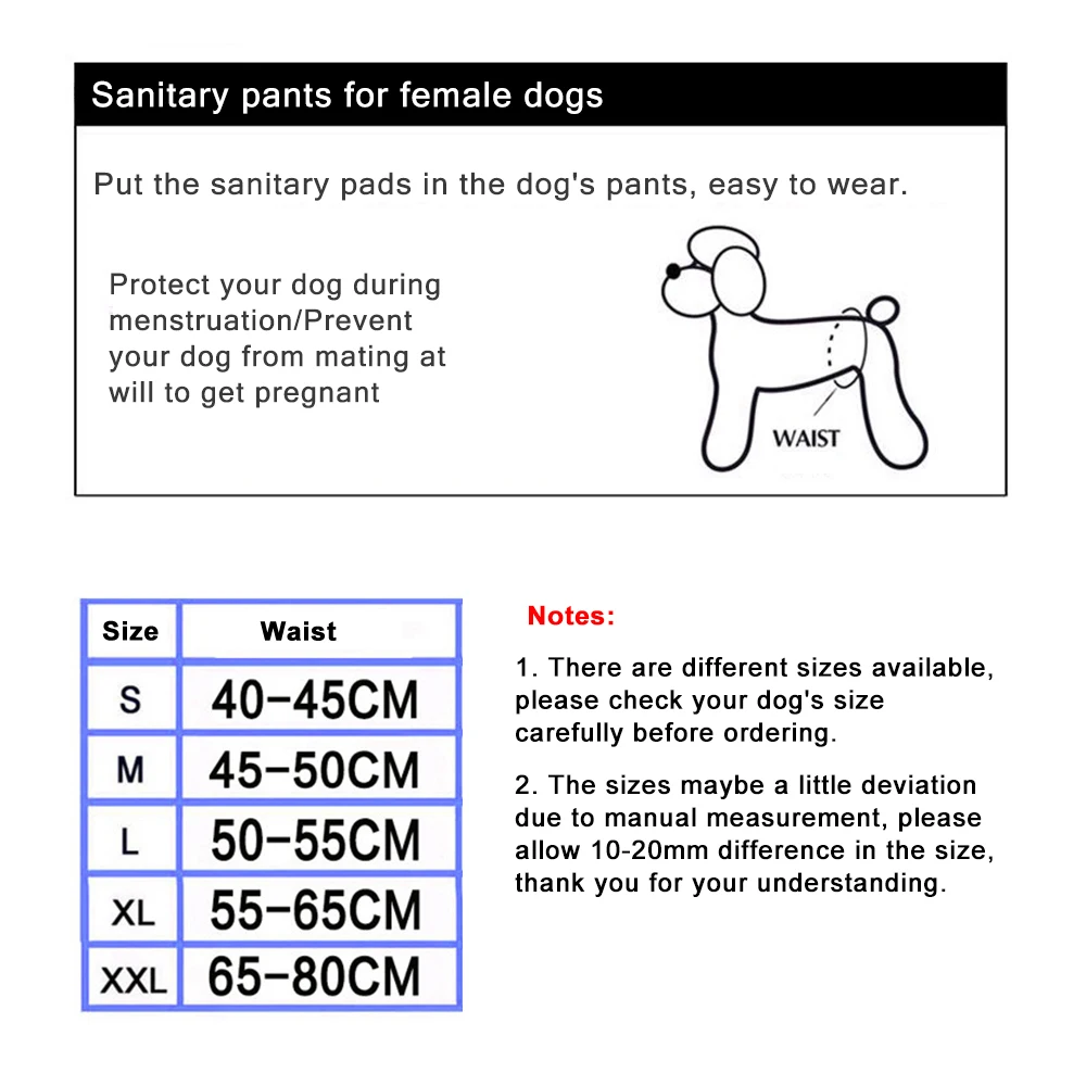 Гигиенические трусы для собаки-сучки физиологические штаны Подгузники собаки
