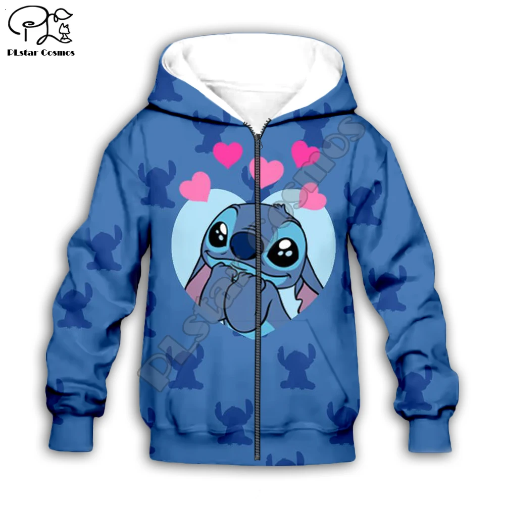 Детская одежда; толстовки с капюшоном в стиле аниме kawaii Lilo Stitch; толстовка для мальчиков с героями мультфильмов; популярная модель-3