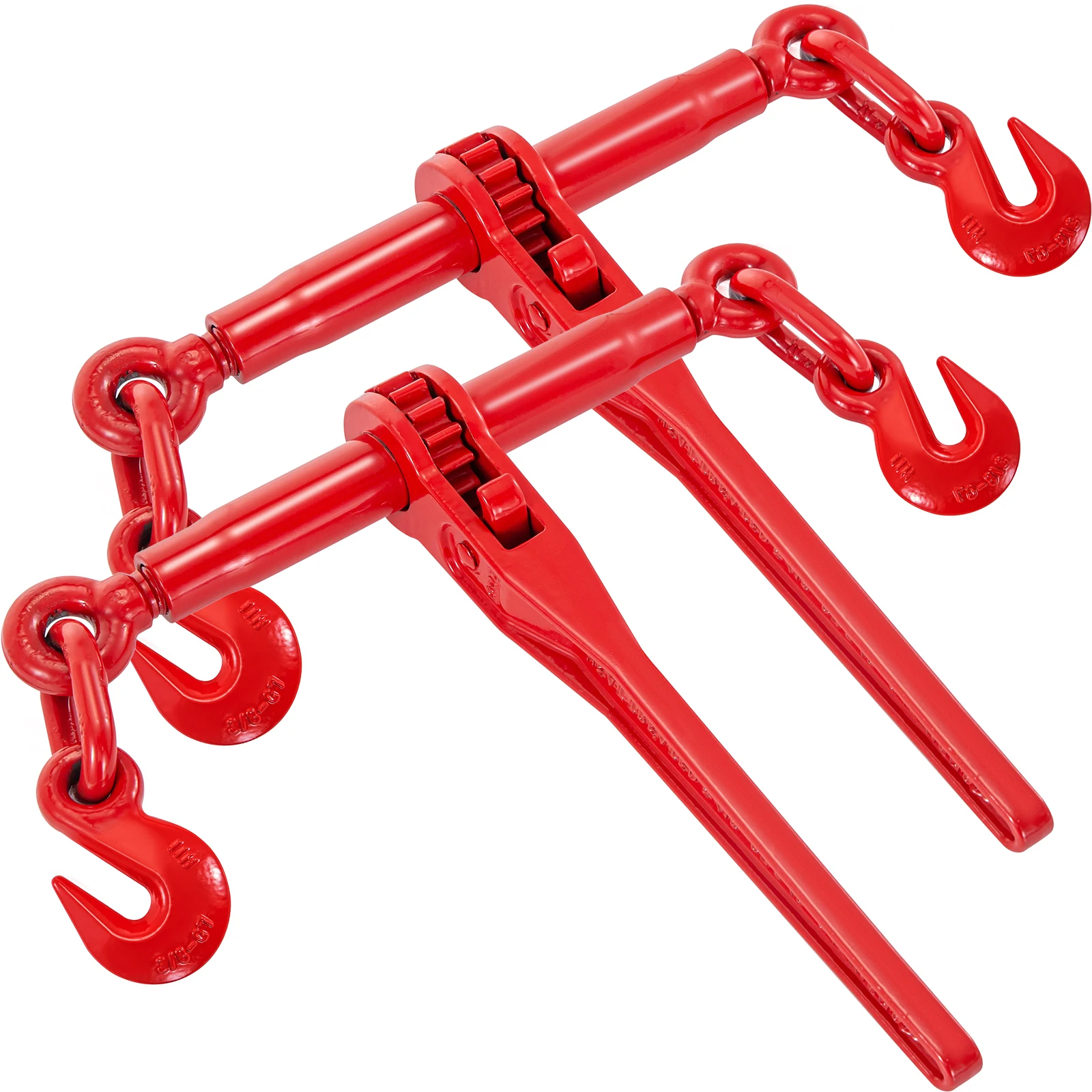 

VEVOR 2 Pack Chain Binder Kit Ratchet Load Binder 3/8 - 1/2 Inch 13000LBS Loading Capacity Adjustable Length for Tie Down Haul