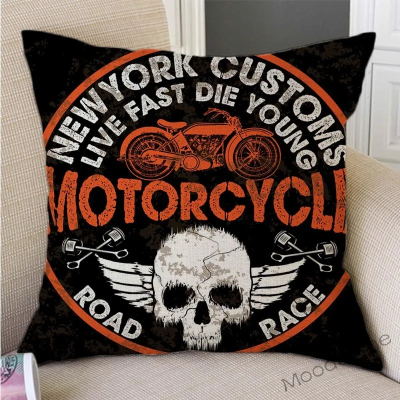 Чехол для подушки в стиле ретро с буквенным принтом байкеров клубных декораций