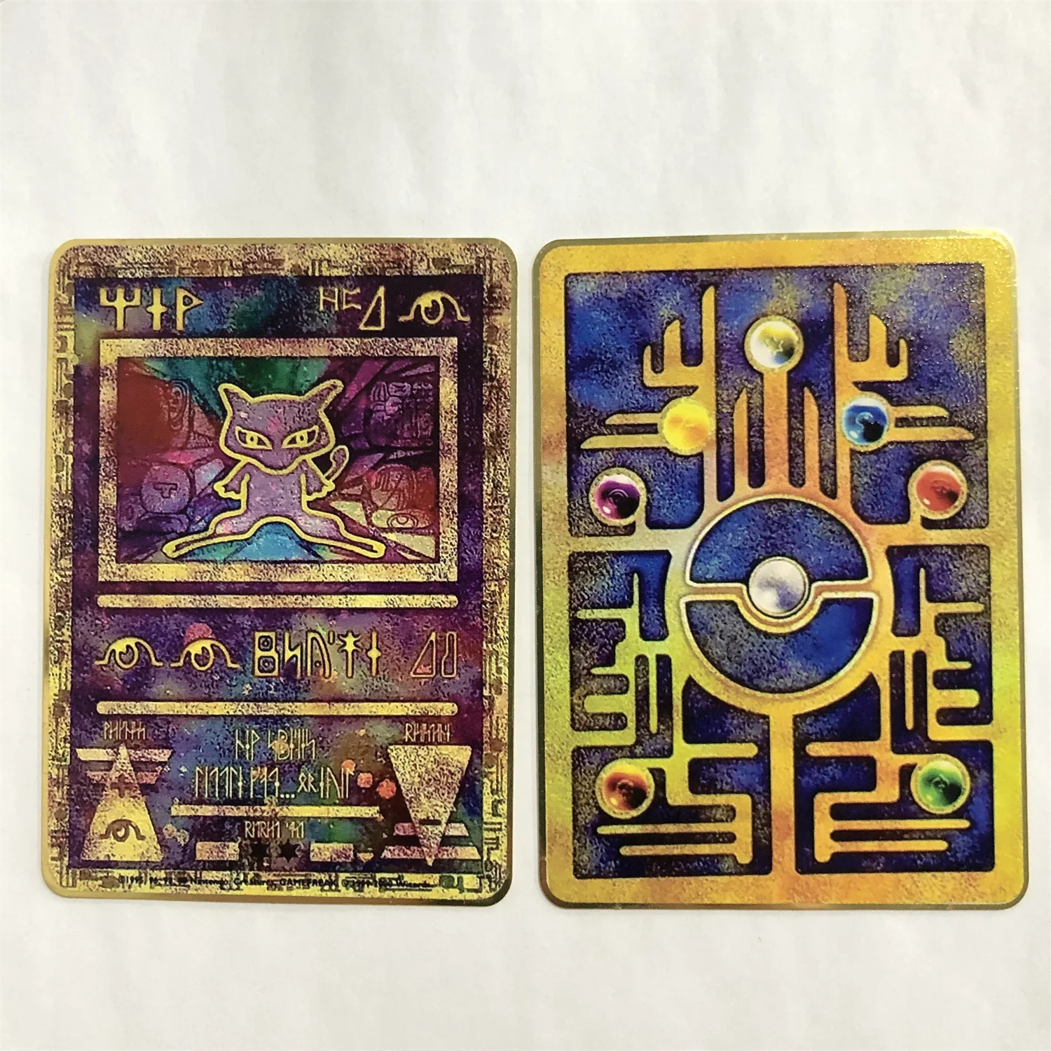 Покемон Золотая карточка японская старинная металлическая супер Аниме игры