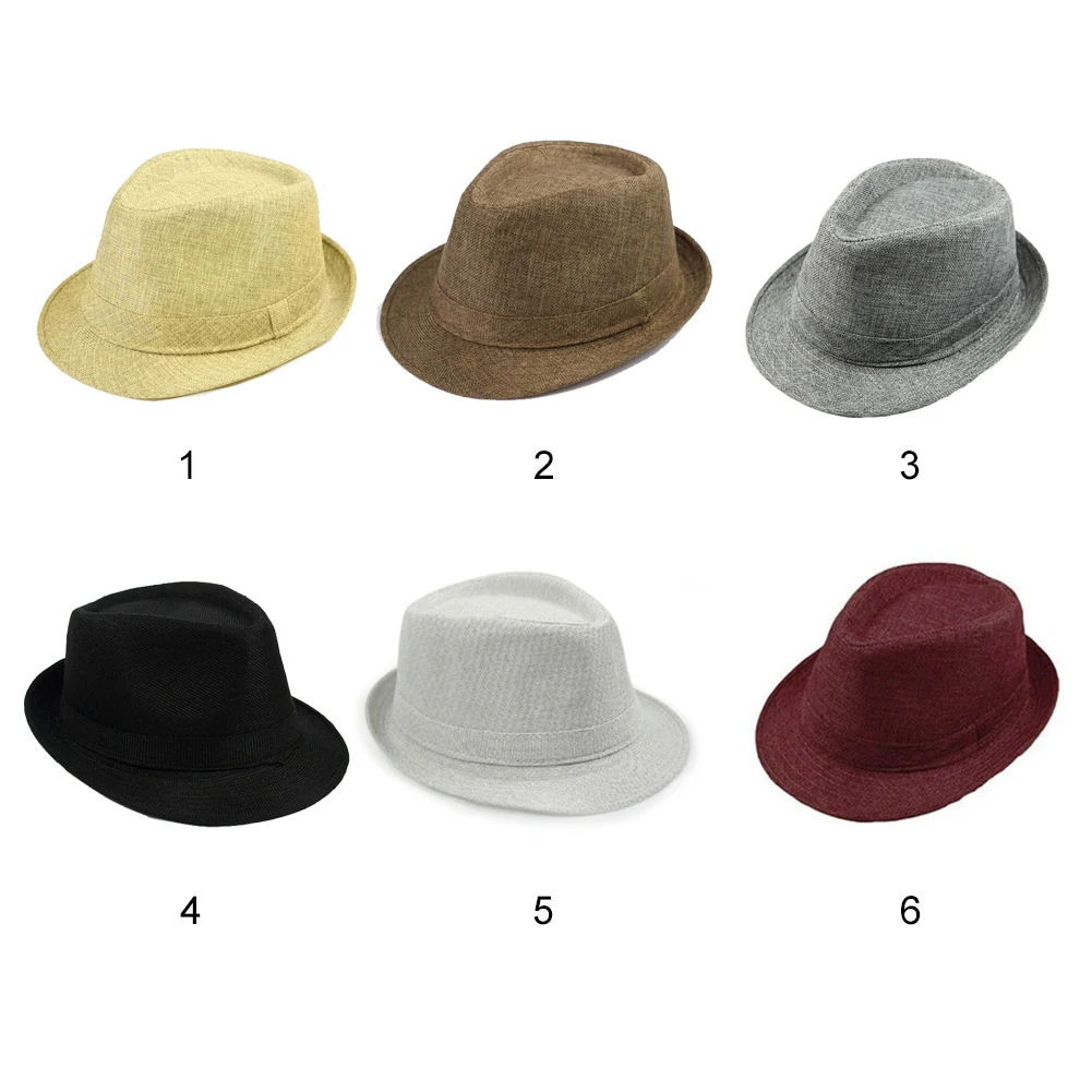 

Ladies Men Summer Beach Hats Sun Straw Jazz Panama Gangster Caps