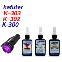 strong power 51led uv light kafuter 50ml uv glue uv curing adhesive k 300 303 302 transparent crystal and glass abs adhesive