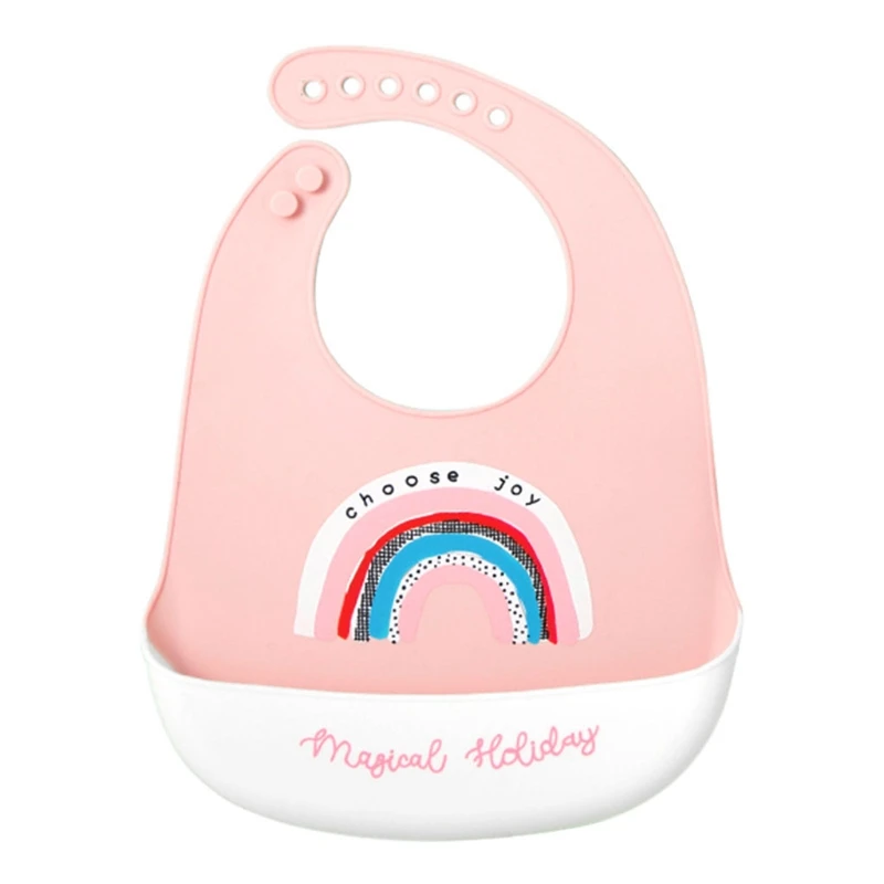 

Reusable Waterproof Baby Bib Food Grade Silicone Infant Meal Pouch Easily Wipe