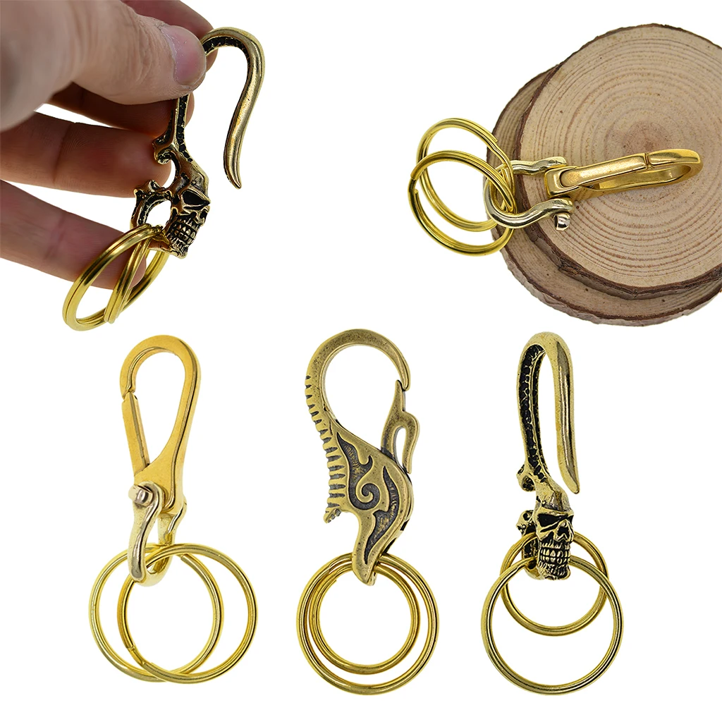 Мужские панк латунные застежки крючки автомобильный брелок для ключей штаны