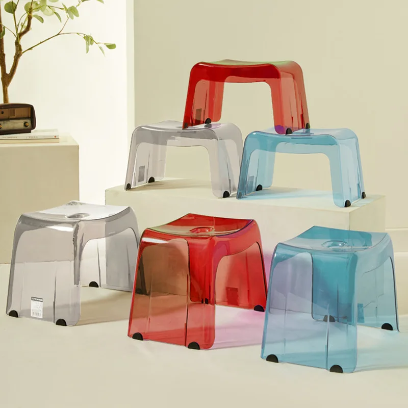 JOYLOVE Bathroom Bath Stool Non-Slip Transparent Shoe Change Toilet Thickened Plastic Bench Acrylic Low | Мебель