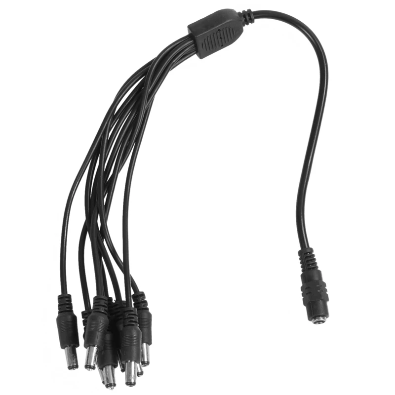 

5.5x2.1mm 8 Channel Splitter DC Power Cable Power Supply For Secuirty CCTV System