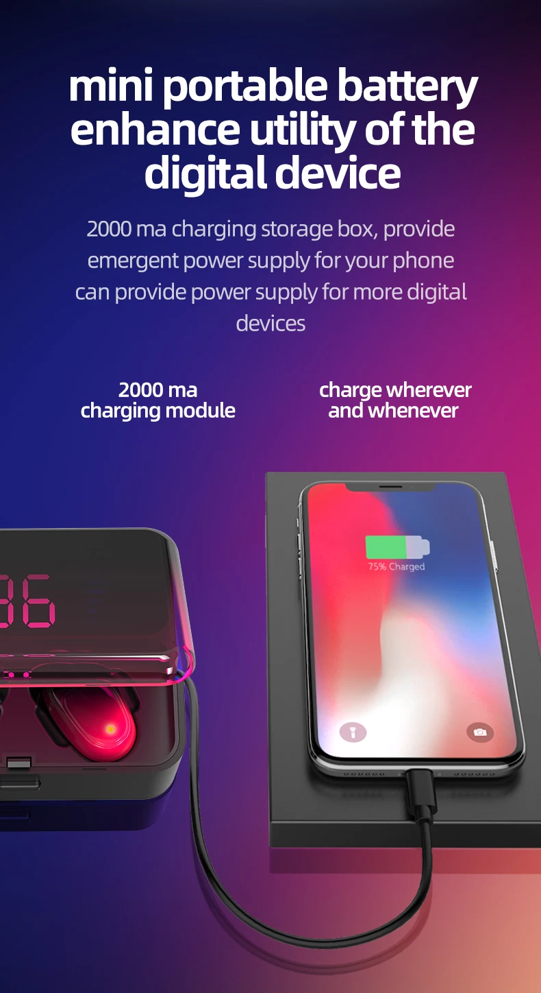 Беспроводные наушники Мини Спортивные Bluetooth 5 0 сенсорные беспроводные настоящие