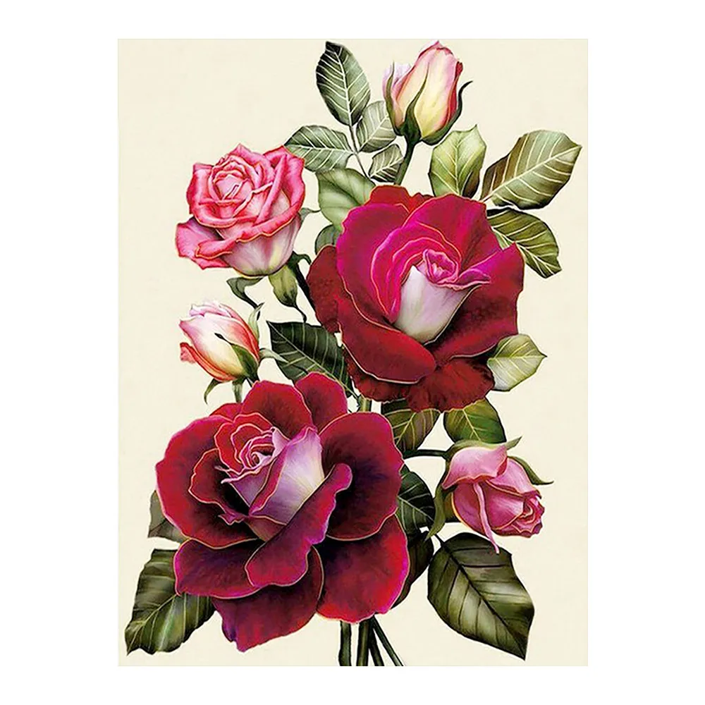 

Flower Big Red Rose Diamond Painting Round Full Drill Floral Nouveaute DIY Mosaic Embroidery 5D Cross Stitch Home Decor Gifts