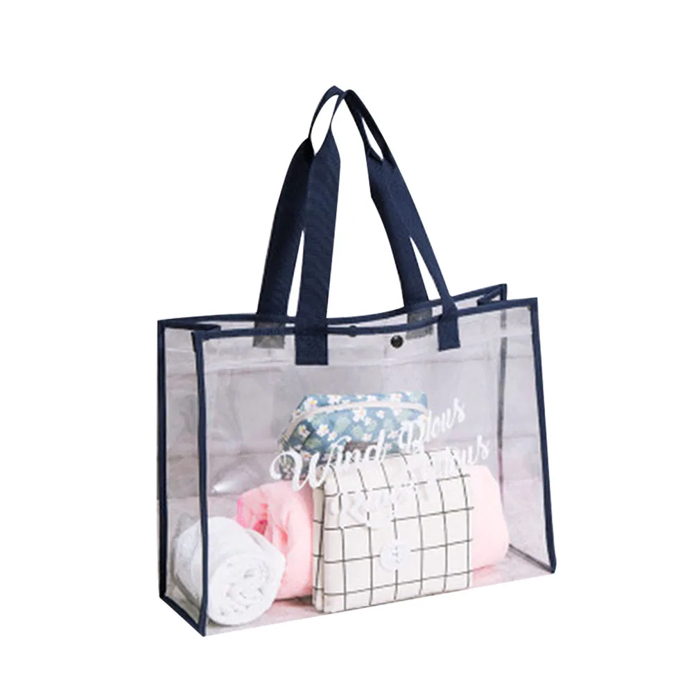

PVC Beach Storage Bag Large Capacity Outdoor Sports Swimming Transparent Waterproof Tote Bag Clothing Towel Storage Bag