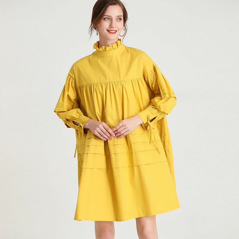 Женское повседневное французское Бандажное платье-миди с длинным рукавом