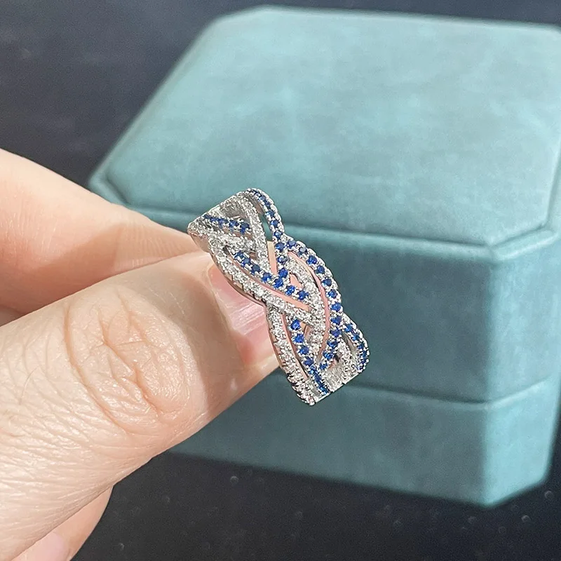 

Cellacity Classic 925 sterling silver rings for women with sapphire gemstones 5a zircon man women ring wedding gift size 6-10