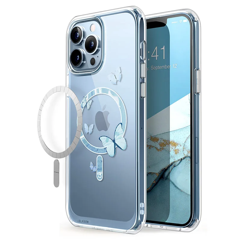 

I-BLASON For iPhone 13 Pro Case 6.1 inch (2021 Release) Halo Slim Clear Case with TPU Inner Bumper Compatible with MagSafe