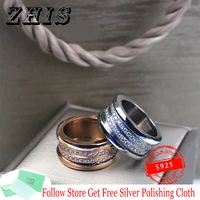 original s925 silver for women zero ring zircon spiral shape rome logo ring trendy ring valentine day gift luxury brand jewelry