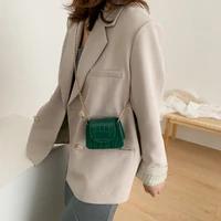 mini small square flap bag brand fashion new quality pu leather womens handbag crocodile pattern chain shoulder messenger bags